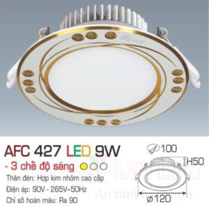 Đèn led âm trần Anfaco AFC-427-9W-3CĐ
