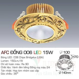 Đèn led DoWnlight Anfaco AFC-Đồng 006-15W