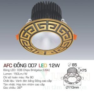 Đèn led DoWnlight Anfaco AFC-Đồng 007-12W