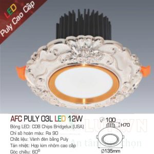 Đèn led DoWnlight Anfaco AFC-Puly 03L-12W