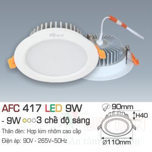 Alternative view of Đèn led âm trần Anfaco AFC-417-9W-3CĐ