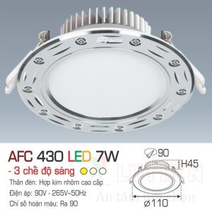 Alternative view of Đèn led âm trần Anfaco AFC-430-7W-3CĐ