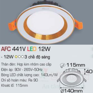Alternative view of Đèn led âm trần Anfaco AFC-441V-12W-3CĐ