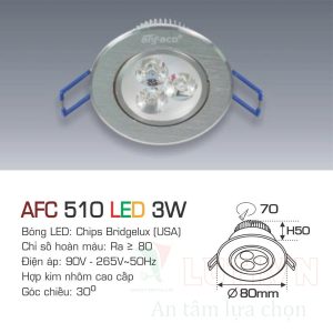 Alternative view of Đèn led âm trần Anfaco AFC-510-3W