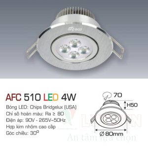 Alternative view of Đèn led âm trần Anfaco AFC-510-4W