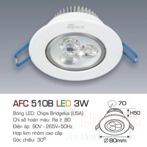 Alternative view of Đèn led âm trần Anfaco AFC-510B-3W