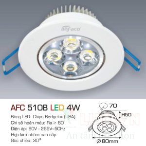 Alternative view of Đèn led âm trần Anfaco AFC-510B-4W