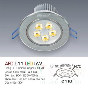 Alternative view of Đèn led âm trần Anfaco AFC-511-5W