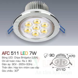 Alternative view of Đèn led âm trần Anfaco AFC-511-7W