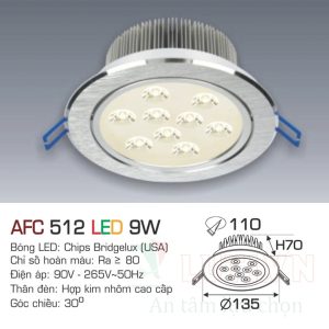 Alternative view of Đèn led âm trần Anfaco AFC-512-9W