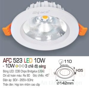Đèn led doWnlight Anfaco AFC-523-10W-3CĐ