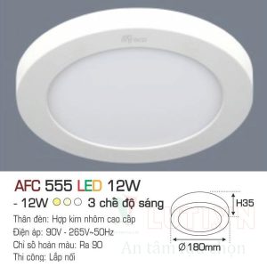 Alternative view of Đèn led ốp trần nổi tròn Anfaco AFC-555-12W-3CĐ