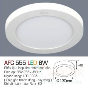 Đèn led ốp trần nổi tròn Anfaco AFC-555-6W