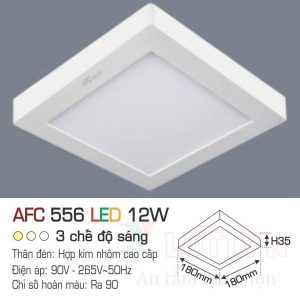 Alternative view of Đèn led ốp trần nổi vuông Anfaco AFC-556-12W
