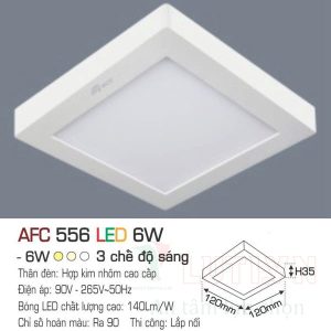 Alternative view of Đèn led ốp trần nổi vuông Anfaco AFC-556-6W