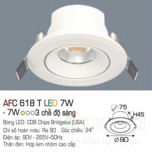 Alternative view of Đèn led DoWnlight Anfaco AFC-618T-7W-3CĐ