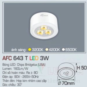 Alternative view of Đèn lon ốp trần nổi tròn Anfaco AFC-643T-3W