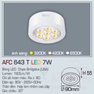 Alternative view of Đèn lon ốp trần nổi Anfaco AFC-643T-7W