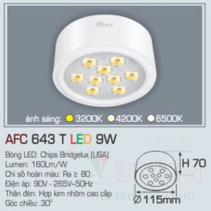 Alternative view of Đèn lon ốp trần nổi Anfaco AFC-643T-9W
