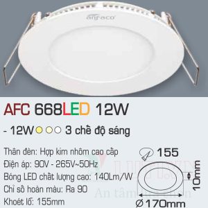 Alternative view of Đèn led panel Anfaco AFC-668-12W-3CĐ