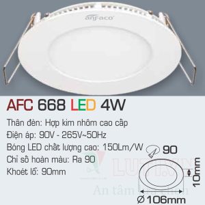 Đèn led panel Anfaco AFC-668-4W