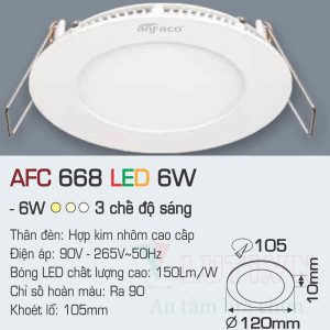 Đèn led panel Anfaco AFC-668-6W-3CĐ