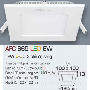 Alternative view of Đèn led panel Anfaco AFC-669-6W-3CĐ