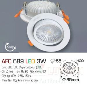Alternative view of Đèn led âm trần Anfaco AFC-689-3W