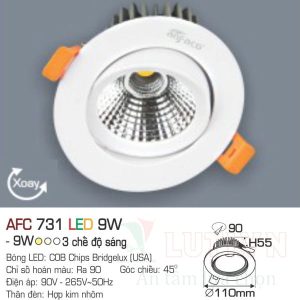 Đèn led DoWnlight Anfaco AFC-731-9W-3CĐ