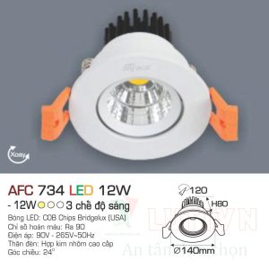 Alternative view of Đèn led âm trần Anfaco AFC-734-12W-3CĐ