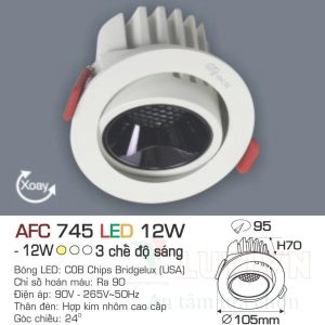Đèn led DoWnlight Anfaco AFC-745-12W-3CĐ
