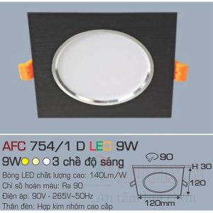 Đèn led DoWnlight Anfaco AFC-754/1D-9W