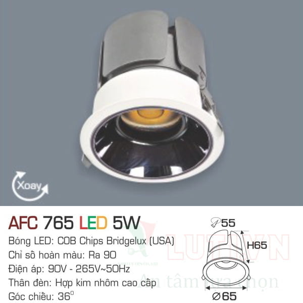 Đèn led DoWnlight Anfaco AFC-765-5W - Ảnh 2