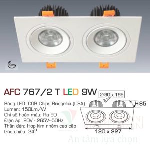 Đèn led DoWnlight Anfaco AFC-767/2T-9W