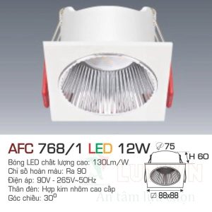 Đèn led DoWnlight Anfaco AFC-768/1-12W