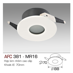 Chao đèn led âm trần  Anfaco AFC-381-MR16 (Không bóng)
