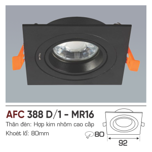 Alternative view of Chao đèn led âm trần  Anfaco AFC-388D/1-MR16 (Không bóng)