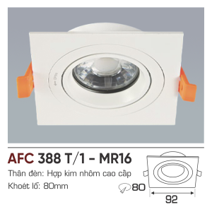 Chao đèn led âm trần  Anfaco AFC-388T/1-MR16 (Không bóng)