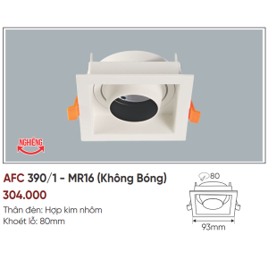 Alternative view of Chao đèn led âm trần  Anfaco AFC-390T/1-MR16 (Không bóng)
