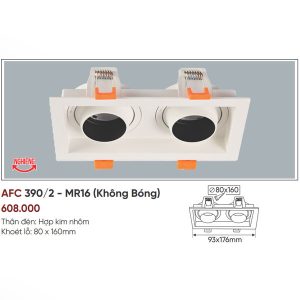 Alternative view of Chao đèn led âm trần  Anfaco AFC-390T/2-MR16 (Không bóng)