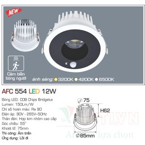 Alternative view of Đèn led âm trần  Anfaco AFC-554-12W