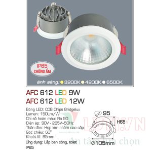 Alternative view of Đèn led âm trần  Anfaco AFC-612-12W