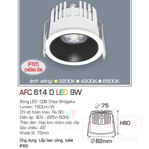 Alternative view of Đèn led âm trần  Anfaco AFC-614D-9W