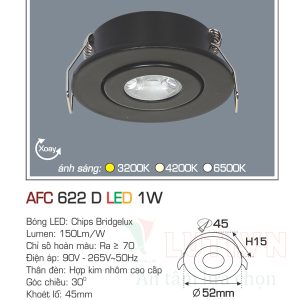 Alternative view of Đèn led âm trần cảm biến  Anfaco AFC-622T-1W