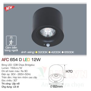 Alternative view of Đèn led lon cảm biến ốp trần  Anfaco AFC-654D-12W