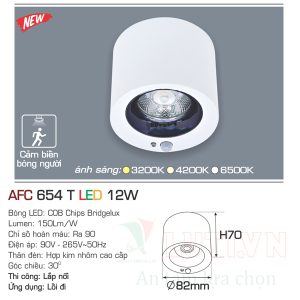 Alternative view of Đèn led lon cảm biến ốp trần  Anfaco AFC-654T-12W