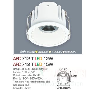 Alternative view of Đèn led âm trần Anfaco AFC-712T-12W-3CĐ