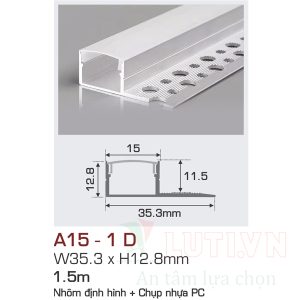 Alternative view of Nhôm định hình có chụp nhựa PC AFC-A15-1D