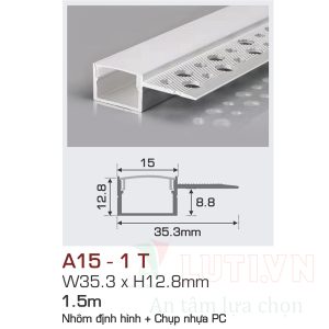 Alternative view of Nhôm định hình có chụp nhựa PC AFC-A15-1T