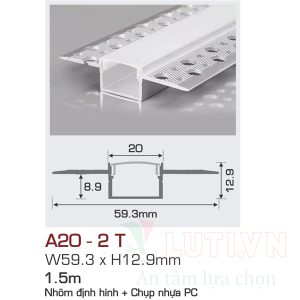 Alternative view of Nhôm định hình có chụp nhựa PC AFC-A20-2T